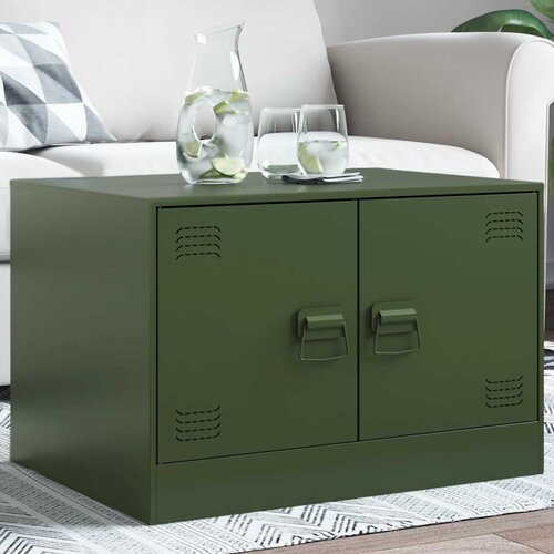 Furnova Klubska mizica olivno zelena 67x50x44 cm jeklo, (21913882) Cene