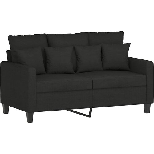  2-dijelni set sofa s jastucima crni od tkanine Slike