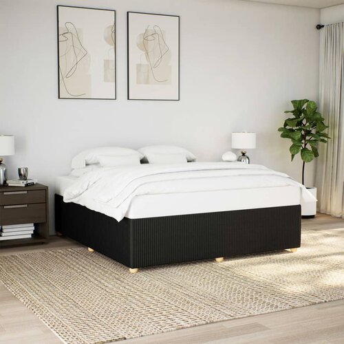 VidaXL Okvir za krevet bez madraca crni 200x200 cm od tkanine Slike