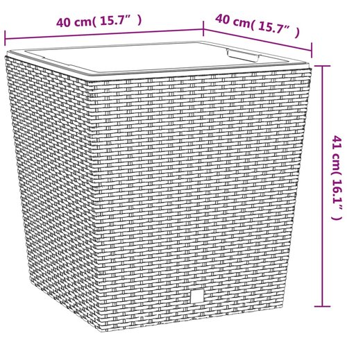  Sadilica s uklonjivom unutra&amp;scaron;njosti antracit 37/64 L PP ratan Slike