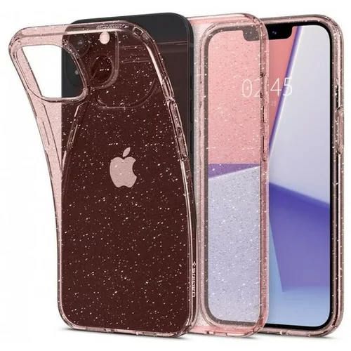 Spigen liquid crystal glitter ovitek za iphone 13 6.1 - prozorno roza z bleščicami