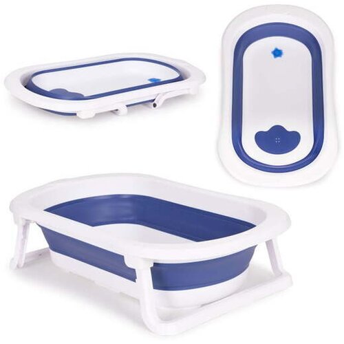 ECO TOYS Sklopiva kadica za bebe sa odvodom - Plava Cene