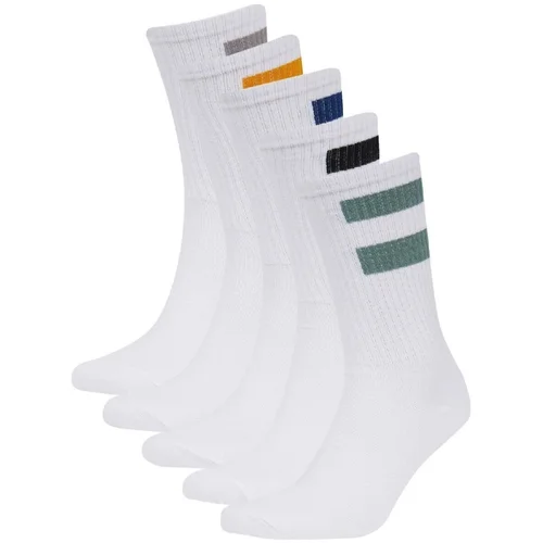 Defacto Men's Comfortable Elastic 5-Pack Cotton Long Socks