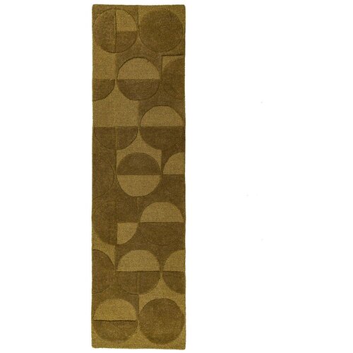 Flair Rugs Temno zelen ročno tkan volnen tekač 60x230 cm Gigi &ndash; Cene