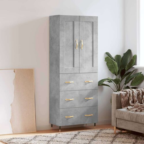  Visoka komoda siva betona 69 5x34x180 cm od konstruiranog drva Cijene