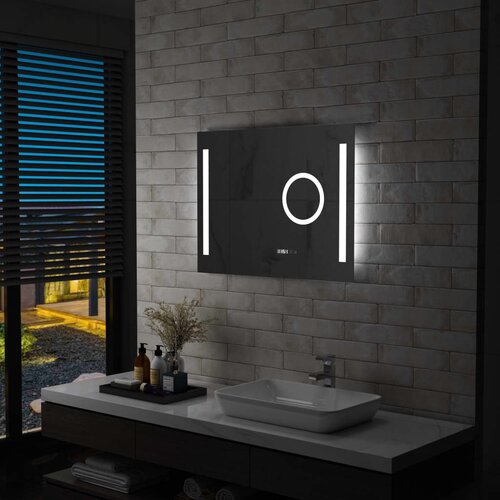 VidaXL kupaonsko LED zidno ogledalo sa senzorom na dodir 80 x 60 cm Slike