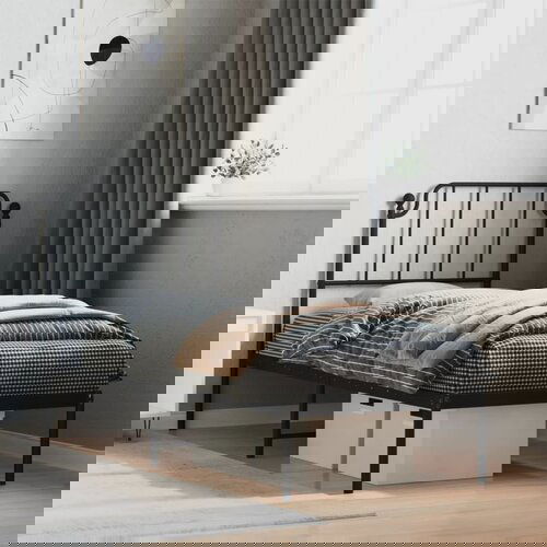 vidaXL Kovinski posteljni okvir z vzglavjem črn 80x200 cm Cene