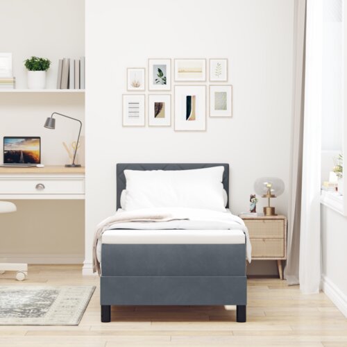 Box Spring krevet s madracem Tamno siva 80x200 cm Bar&amp;scaron;un Slike