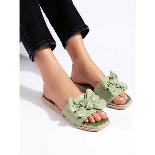 SMALL SWAN ECO LEATHER FLIP-FLOPS WITH BOW Cene