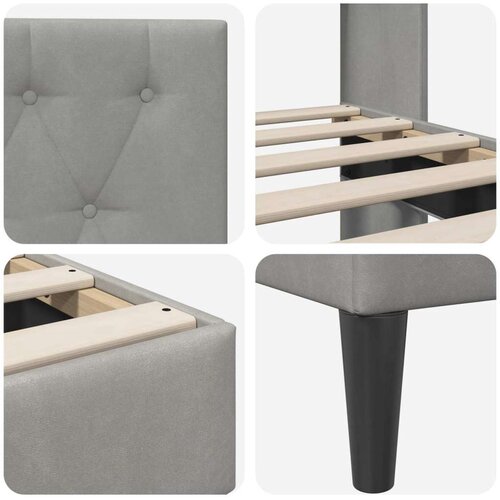  Okvir za krevet Svjetlosiva 140 x 190 cm Baršun - Svjetlosiva 140 x 190 cm Cene