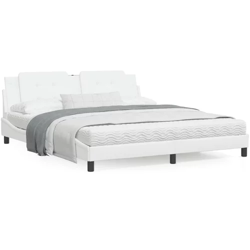  Okvir za krevet s uzglavljem bijeli 180x200 cm od umjetne kože