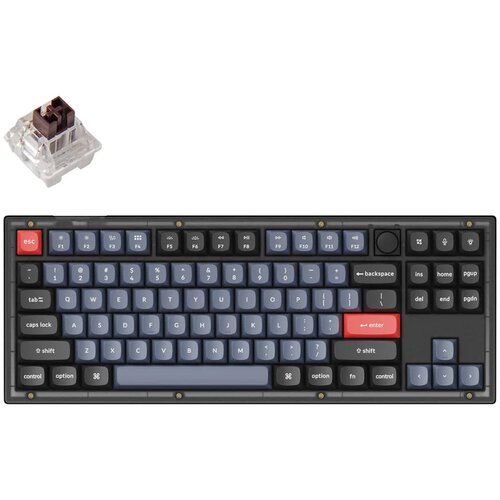 KEYCHRON V3 QMK Mehanska tipkovnica po meri / Frosted Black / K Pro Brown / V3-C3, (22108203) Slike