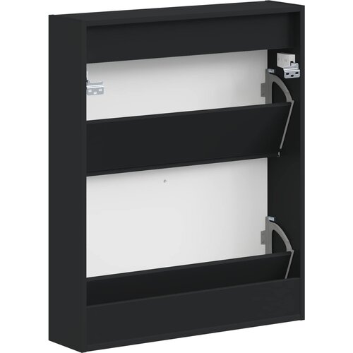  Ormar za cipele na zidu ARNHEM 71 x 17 x 86 cm Crna Slike