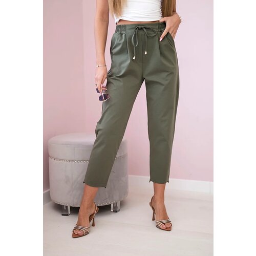 Kesi Włoski Punto trousers tied at the waist khaki Slike