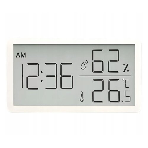  LCD termometer higrometer ura 10cm bel Slike