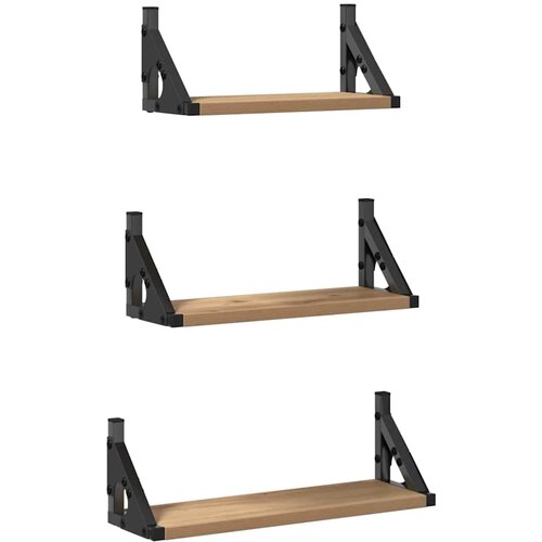  Polica na zidu Zidne s pohranom 3 pcs Dimni hrast Slike