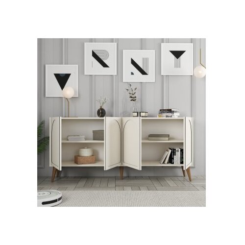Hanah home komoda lyon 81 cream walnut Cene