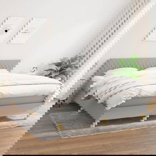  The Living Store Box spring postelja z vzmetnico svetlo siva 140x200 cm blago - Box Spring Postelja, (21501049) Slike