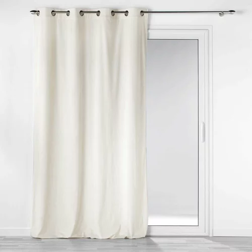 Douceur d intérieur Kremno bela zavesa iz rebrastega žameta 140x260 cm Casual –
