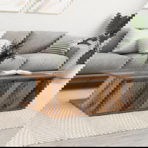 VidaXL Stolić za kavu Staro drvo 80 x 80 x 31 cm Konstruirano drvo Slike