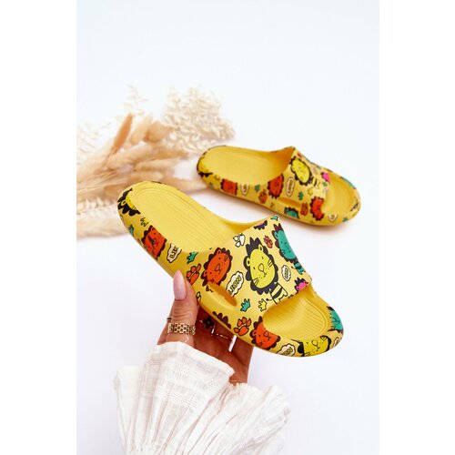 Kesi Children's lightweight foam slippers Lion Yellow Esther theme Slike