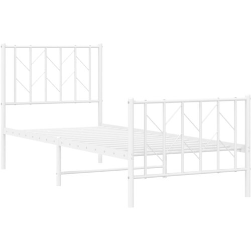  okvir kreveta s uzglavljem i podnožjem bijeli 75x190 cm Slike