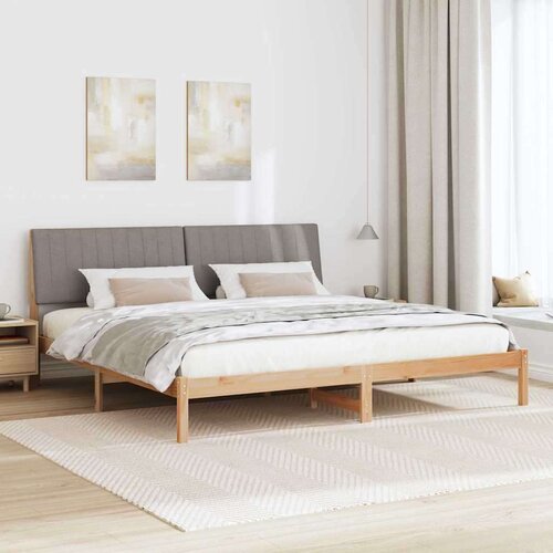  Okvir za krevet s uzglavljem Smeđa 200 x 200 cm tkanina Slike