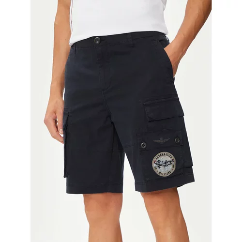 Aeronautica Militare Kratke hlače iz tkanine 241BE202CT3254 Mornarsko modra Regular Fit
