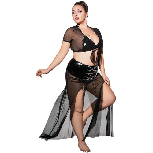 JSY 065 - črn babydoll komplet (XL-2XL) Cene