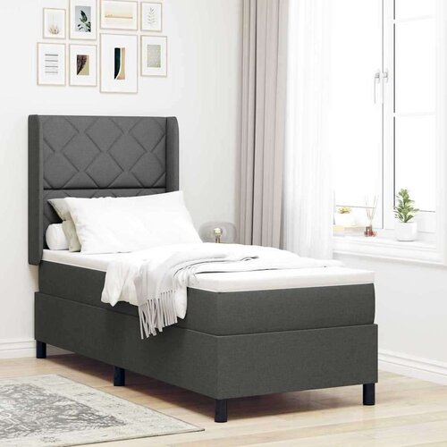  Podloga za krevet s madracem - siva 80x200 cm tkanina Slike
