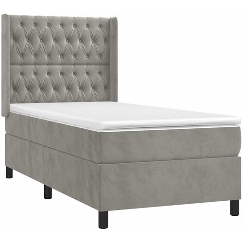 Box spring krevet s madracem svjetlosivi 90x190 cm bar&amp;scaron;unasti Slike