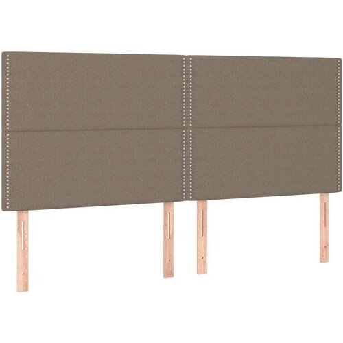  Krevet s oprugama i madracem smeđesivi 200x200 cm od tkanine Slike
