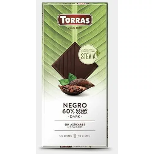 Torras Tamna čokolada 60% kakao zaslađena eritritolom i stevijom 100 G