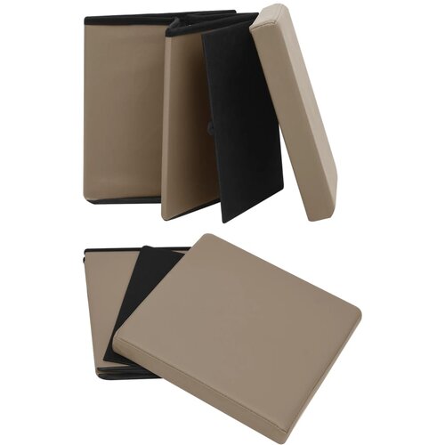  Sklopivi taburei za pohranu 2 kom boja cappuccina PVC Slike
