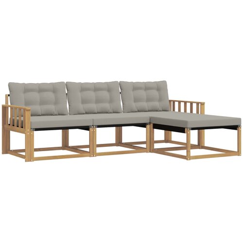vidaXL Zunanja garnitura za sedenje 4 pcs Bela in svetlo siva, (5000280067) Cene