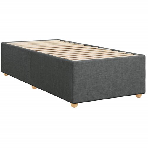  Krevet s oprugama i madracem tamnosivi 100 x 200 cm od tkanine Slike