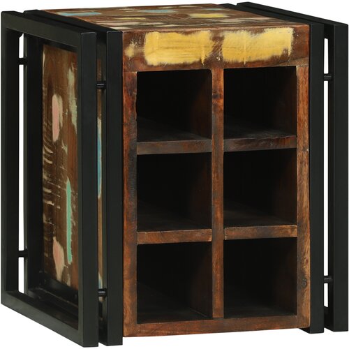 VidaXL Stalak za vino 34.5x35x39 cm Čvrsto obnovljeno drvo Slike