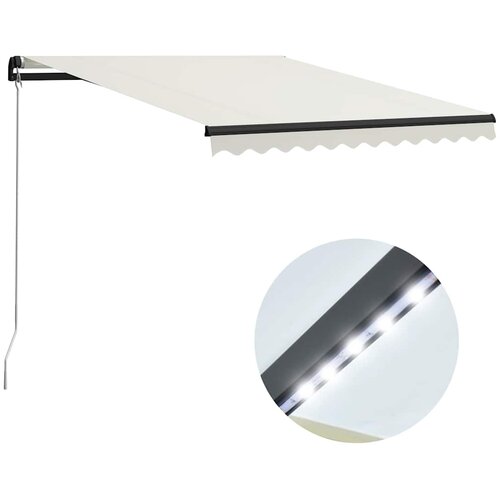 vidaXL ročno zložljiva tenda led 300x250 cm krem Cene