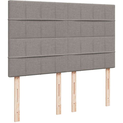  Krevet s oprugama i madracem smeđesivi 140 x 190 cm od tkanine Slike