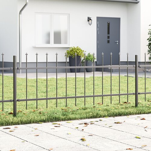 vidaXL Ograda za vrt Siva Čelik obložen prahom 1.7 m x 0.6 m Izdržljivo Cijene