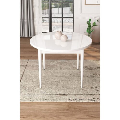 Hanah home trpezarijski sto Kea, 90 &amp;times; 90 cm, bela ploča, bele noge Slike