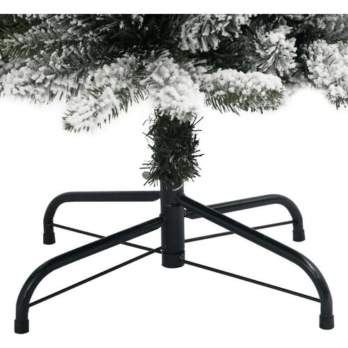 vidaXL Ozka umetna novoletna jelka s snegom 210 cm PVC in PE Cene
