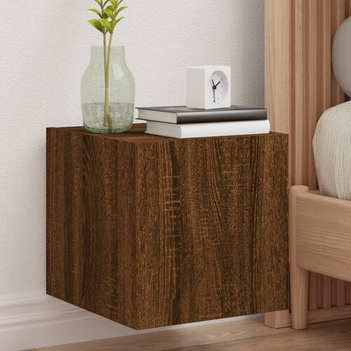  The Living Store Stenska TV omarica z LED lučkami rjavi hrast 30,5x35x30 cm - TV Stenska Omarica, (21499041) Slike