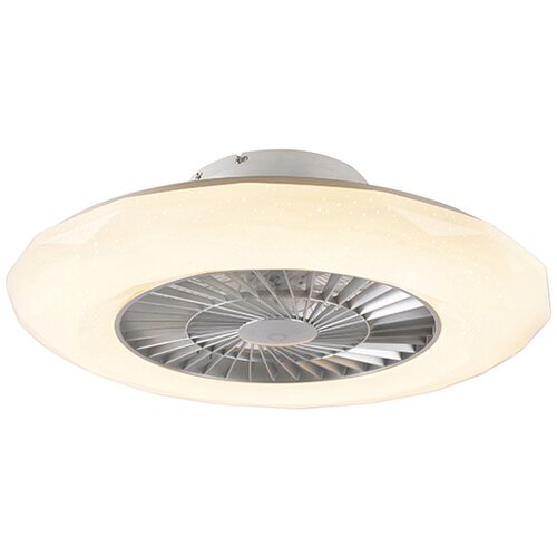 QAZQA Srebrni stropni ventilator z LED z efektom zvezde, ki ga je mogoče zatemniti - Clima Cene