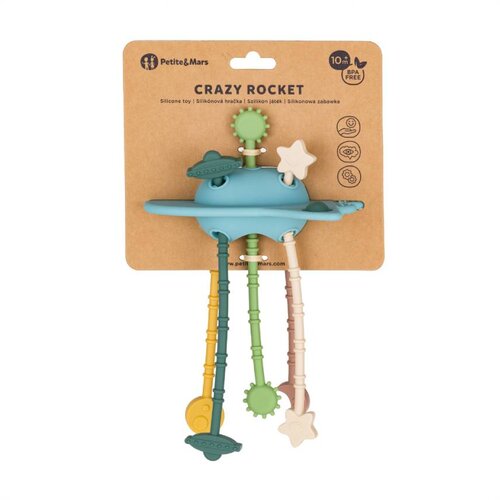 Petite&amp;amp;Mars Silikonska senzorna igračka Crazy Rocket 10 m+, Frosted Sky Slike