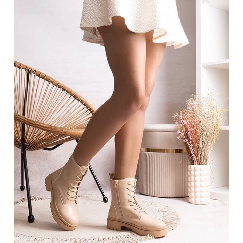Gemre Beige insulated classic ankle boots Edmund Cene