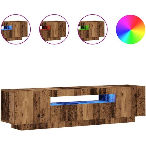 Maison Chic TV omarica - TV stojalo - Televizijska omarica z LED starinski les 160x35x40 cm inženirski les, (21699687) Cene