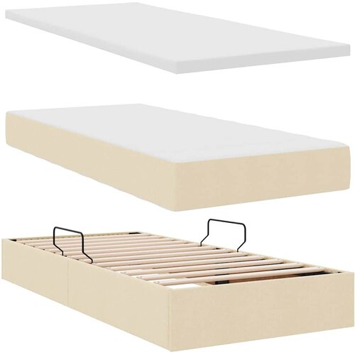  Krevet s madracem i skladi&amp;scaron;tem Krema 90 x 190 cm Poliester Slike