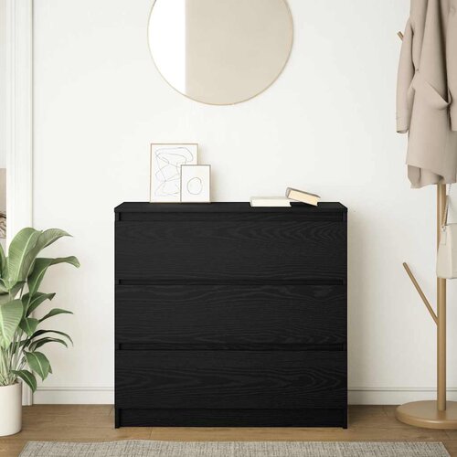  Komoda crni hrast 80x35x76 cm konstruirano drvo Slike