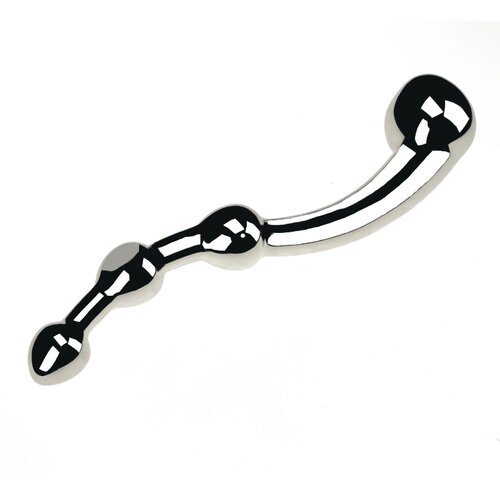 SuperLove Curved Beaded Pleasure Wand Silver Slike